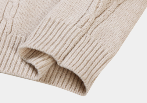 Look & P Henry Neck Button Cable Overfit Knit