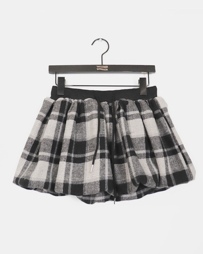 Bellit checkered balloon pumpkin mini skirt