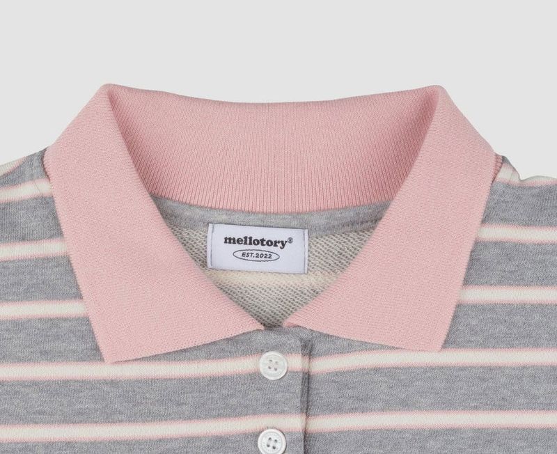 SOFT COLLAR STRIPE T-SHIRT (NAVY)