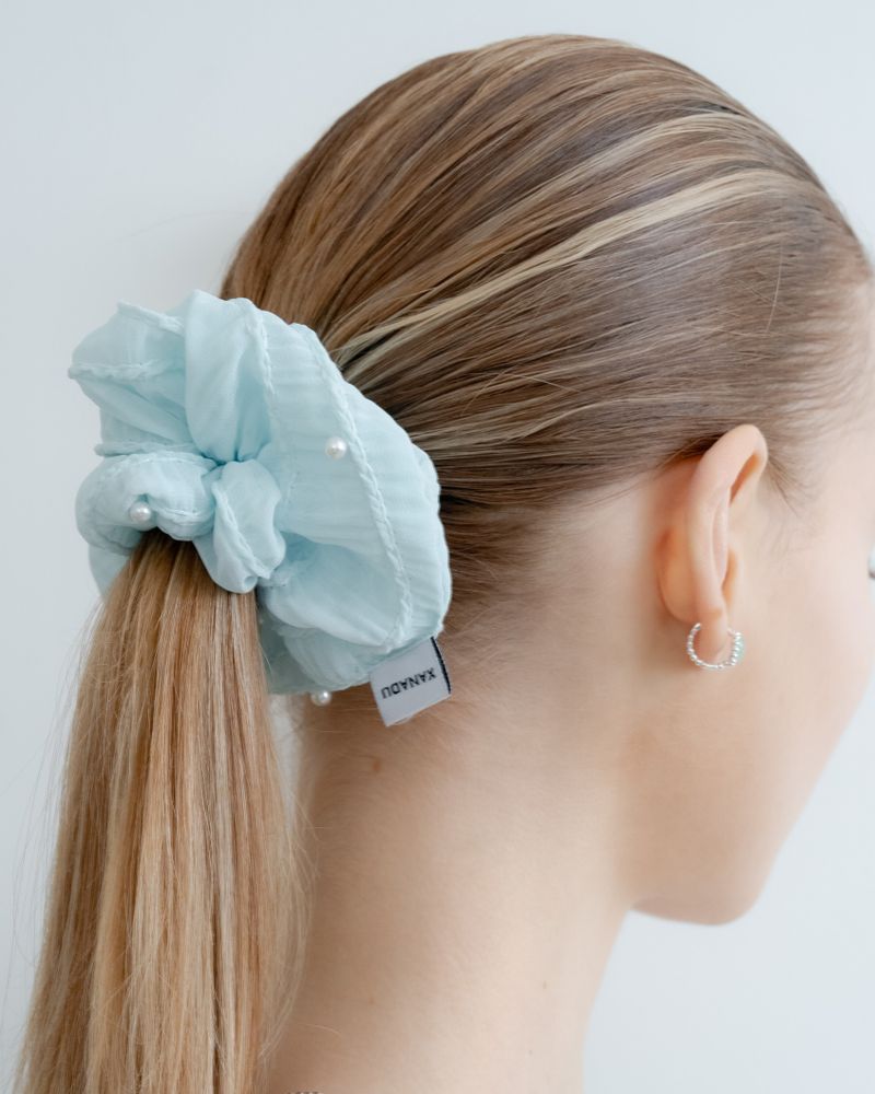 XANADU（ジェナドゥ）の「パールブルームシュシュ_ミント（ヘアアクセサリー）」