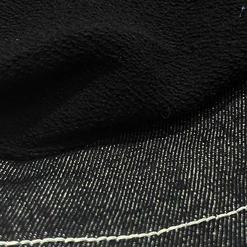 reverse terry pocket denim shortsleeve shirt_black