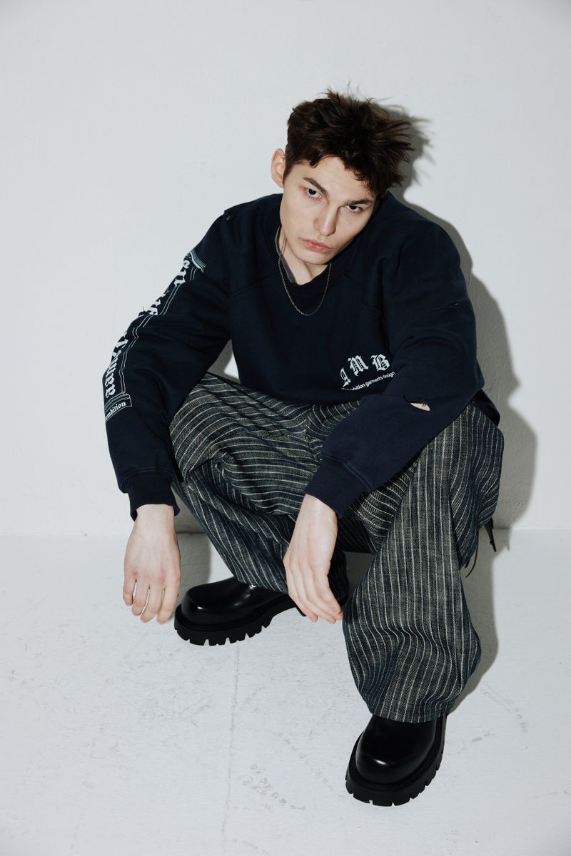 Column Sweat-Shirts (Washed-Navy)