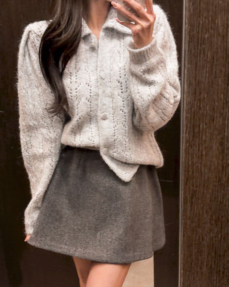 Rocas collar knit cardigan
