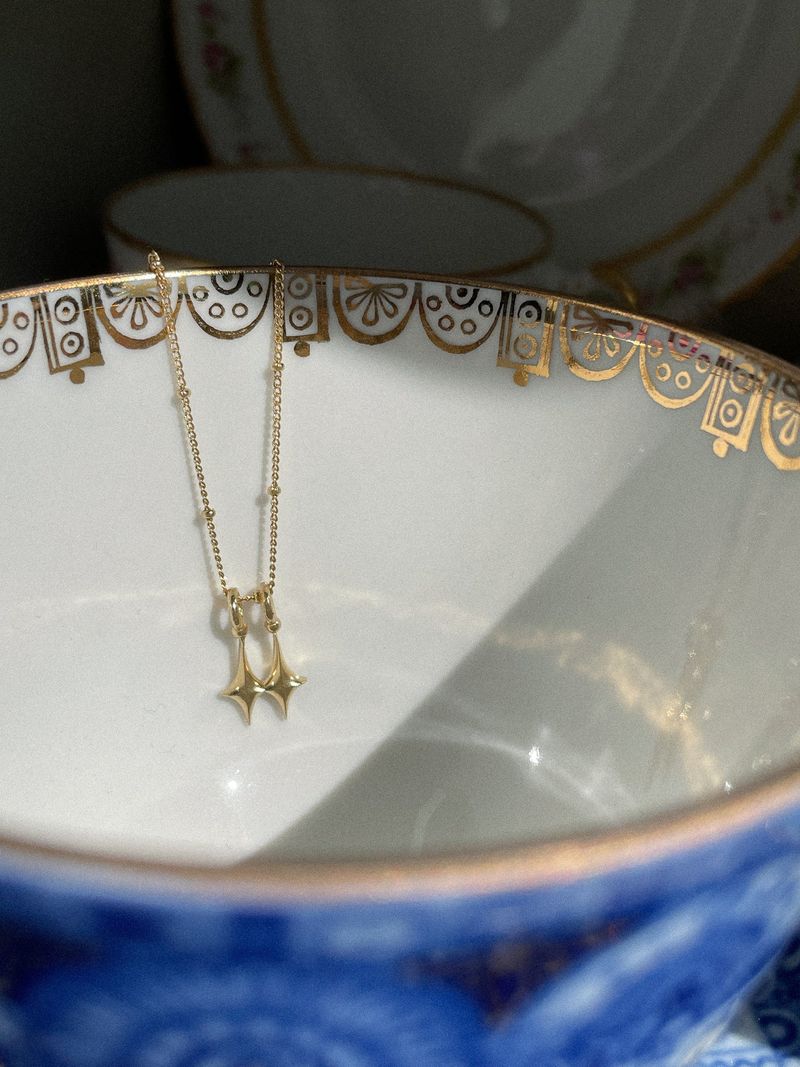 Double stars Necklace - Gold