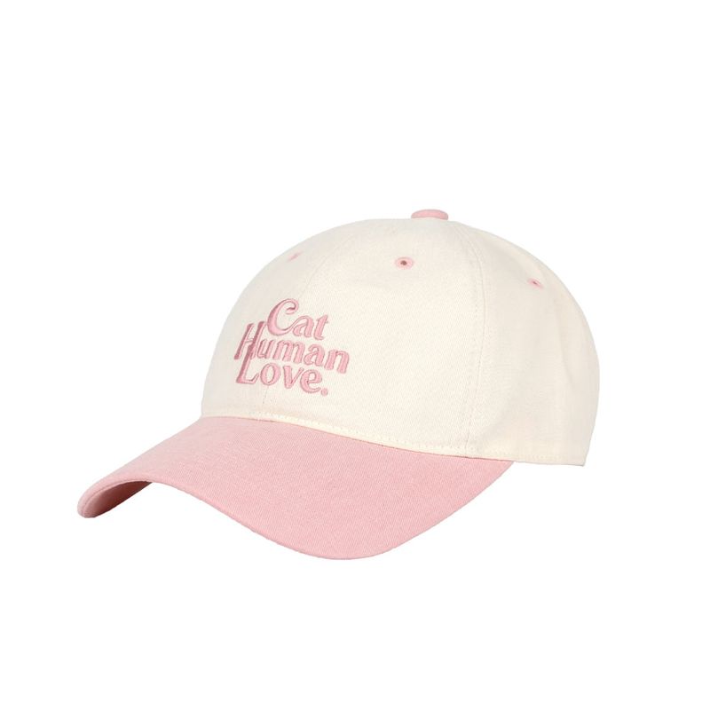 CAT HUMAN LOVE PEACH BALL CAP  / PINK