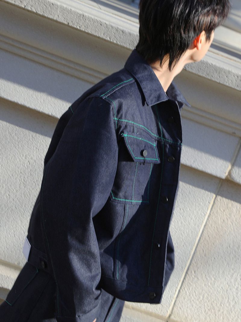 Rerap Non Fade Denim Stitch Jacket (2color)