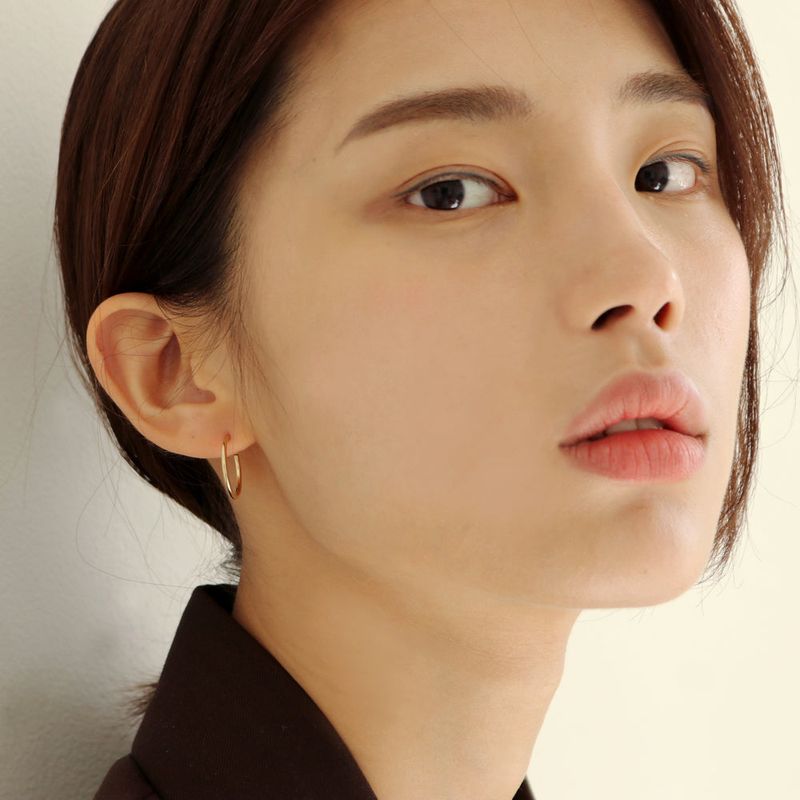 silver open hoop earring (925 silver)