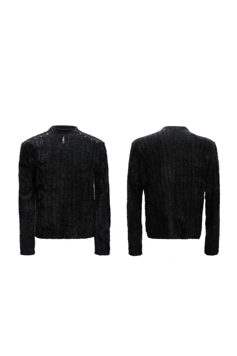 Embellished Padded Shoulder Long Sleeve