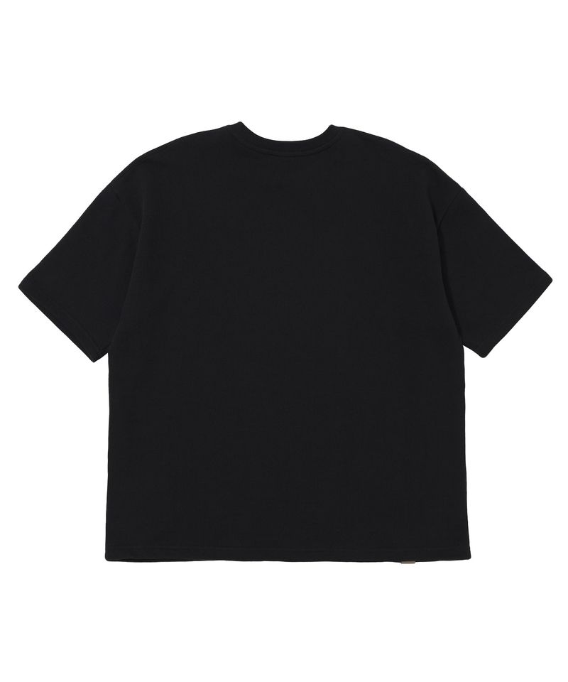 DIAGONAL PIN-KNIT 1/2 BOX TEE (Black)