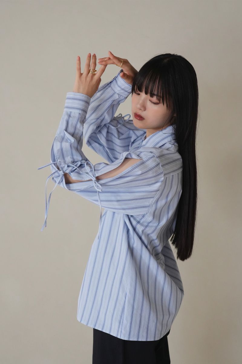 arm ribbon stripe shirt