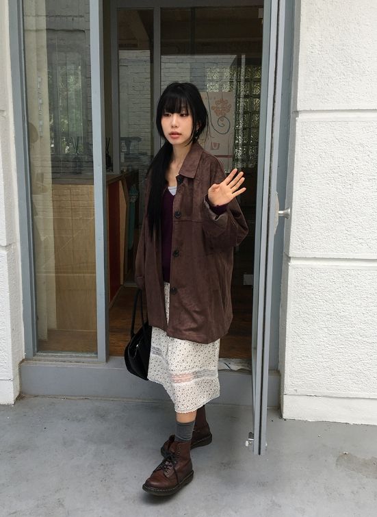 ピアモ ルーズフィット スエード ジャケット