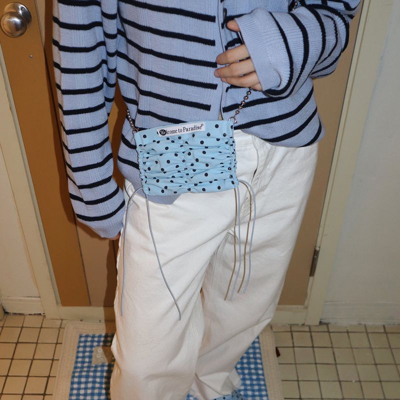 mimi bag (Sky Dot) + silver chain