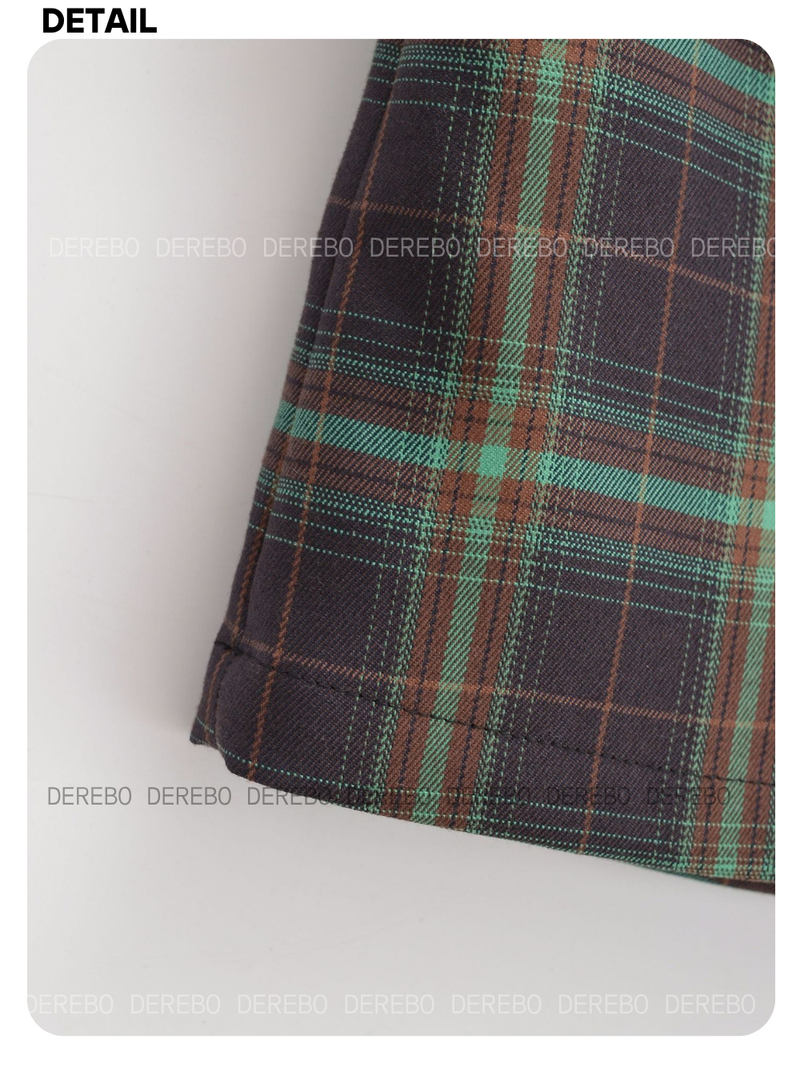 Preppy Belt Checkered Mini Pants Skirt