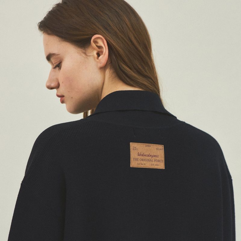 Always HighNeck Stripe Knit Zip-Up_3Color