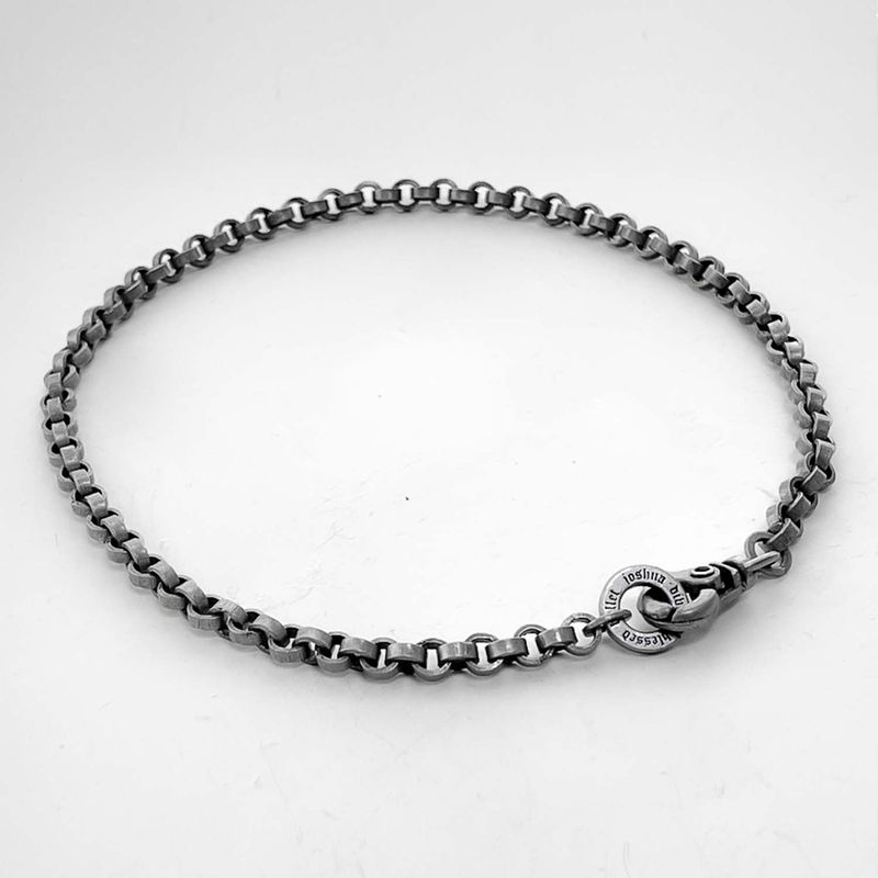 SS-6mm BOLD O chain necklace_dark silver