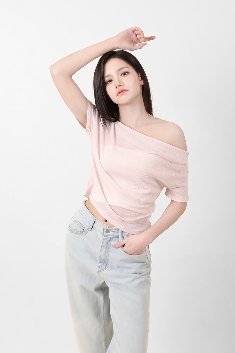 See-Through Ribbon Top Pink