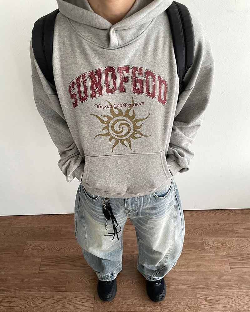 Heli Printed Crop Hoodie