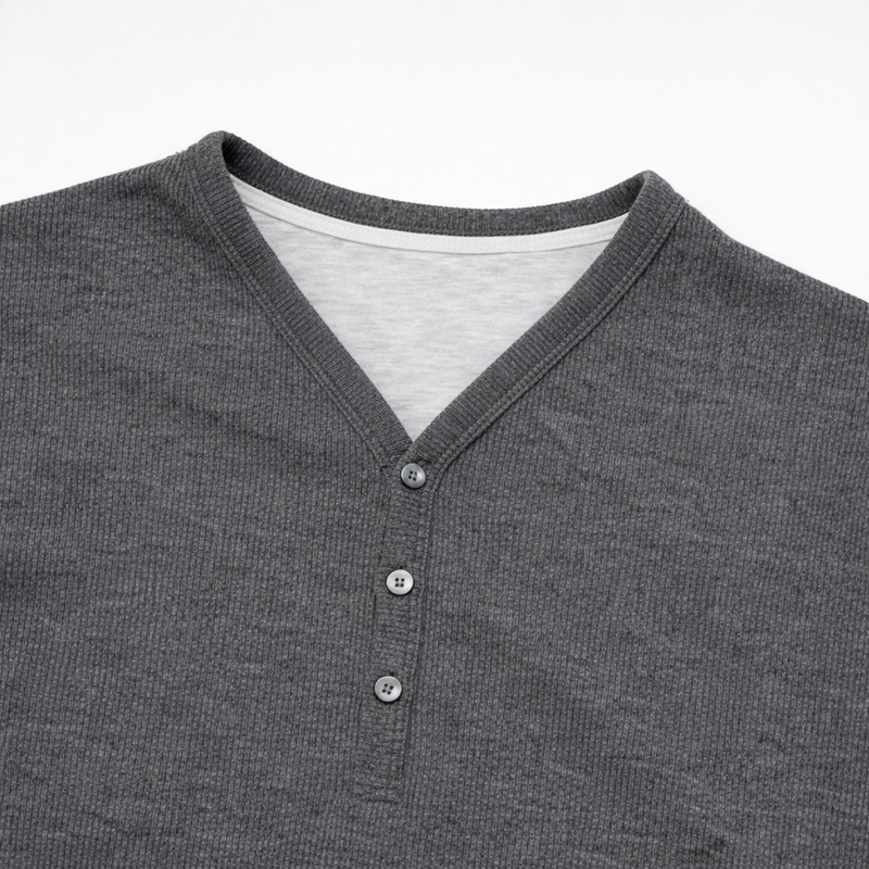 Port button layered knitwear