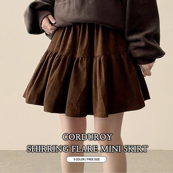 Polen corduroy flared miniskirt