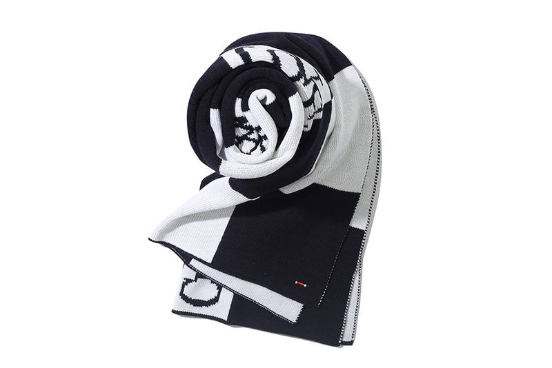 CHECKER BOARD JACQUARD MUFFLER_NAVY