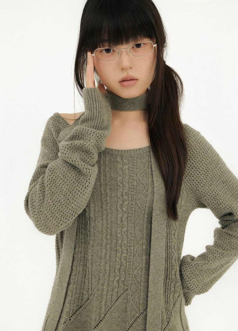 CABLE RECO KNIT OPS GREY