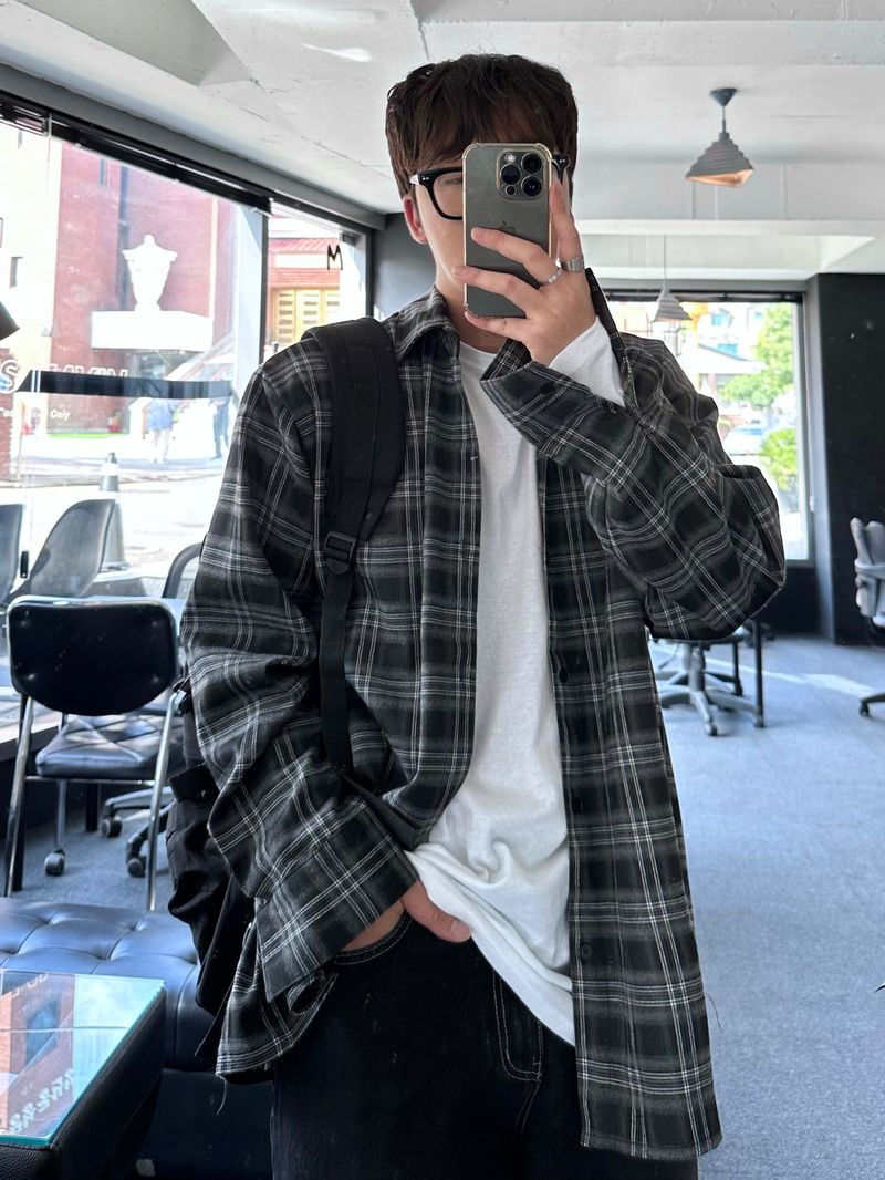 [premium] jack check overfit shirts
