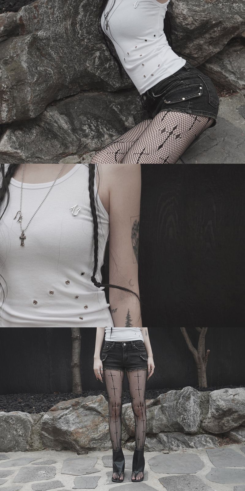 silent symbol eyelet sleeveless (white)