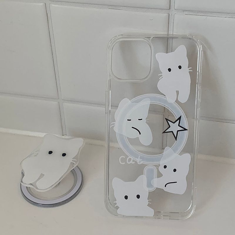 [Magsafe]Black White Cat Smart Tok