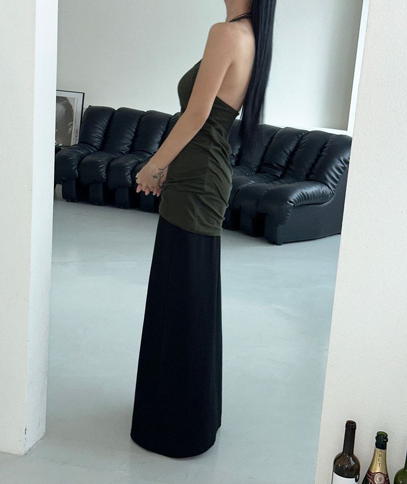 Plum maxi long skirt