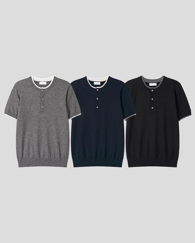 Eren Layered Henley Neck Knit