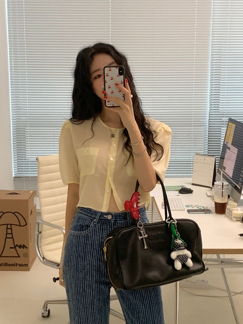 [MADE] ERT SEE-THROUGH PUFF BLOUSE