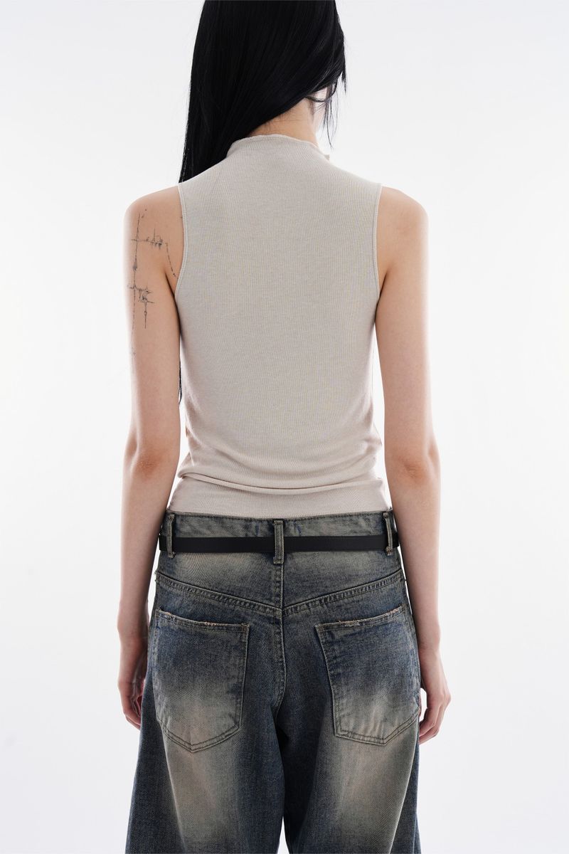 Bambi high-neck sleeveless top