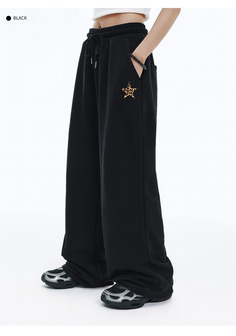 LEOPARD STAR ONE TUCK WIDE SWEAT PANTS (2color)