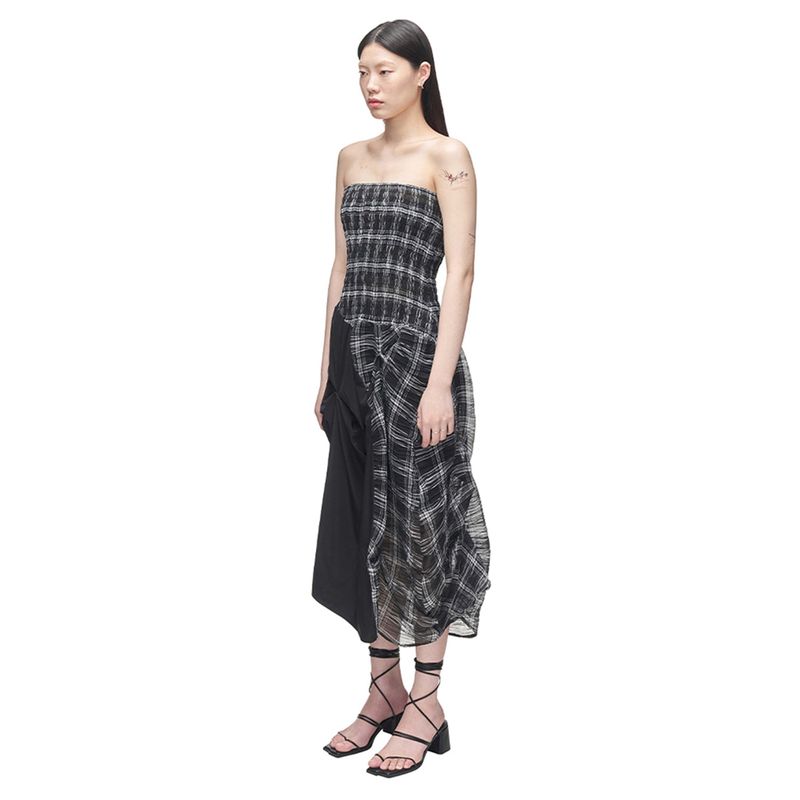 DOZI - Smocking Draped Dress _ Black