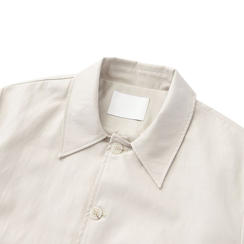 Leather Collar Button Jacket 3COLOR