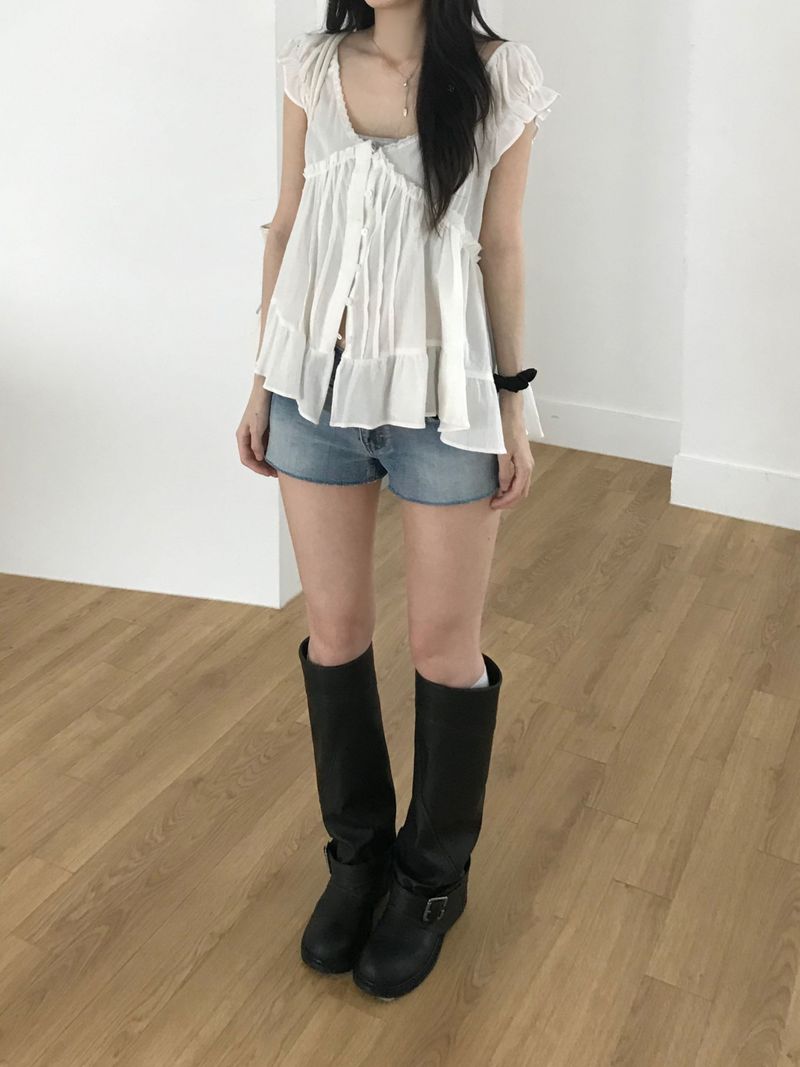 Grace Frill Blouse (2 colors)