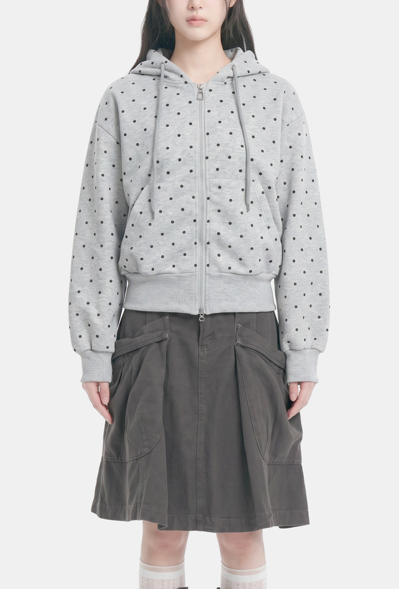 Mimi Dot Balloon Hoodie Zip-up