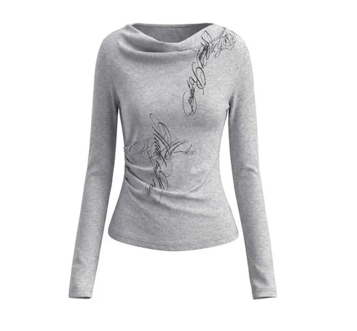 Script Drape Slim-Fit T-Shirt