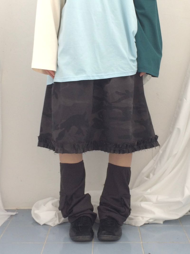 Number-printed color long sleeve