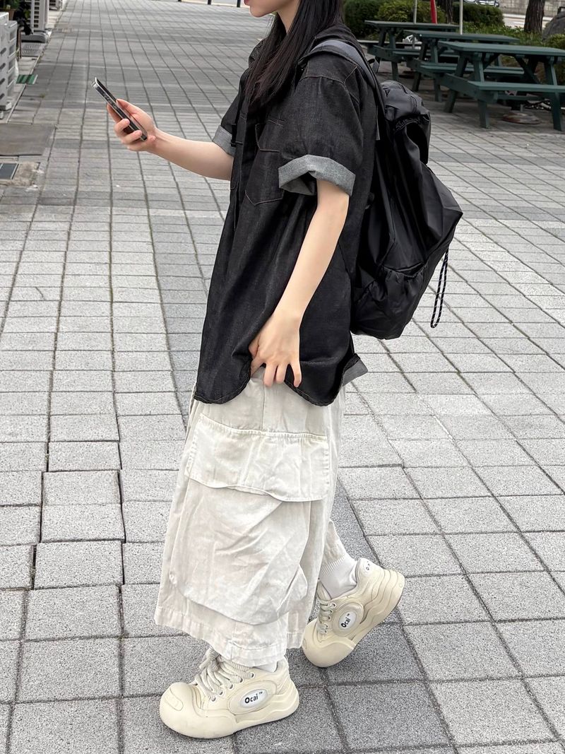 big pocket pigment bermuda pants