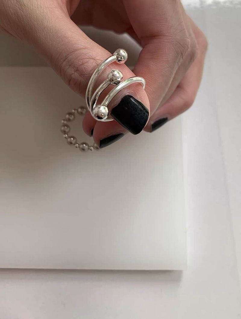 3silver balls silver ring(1pcs)