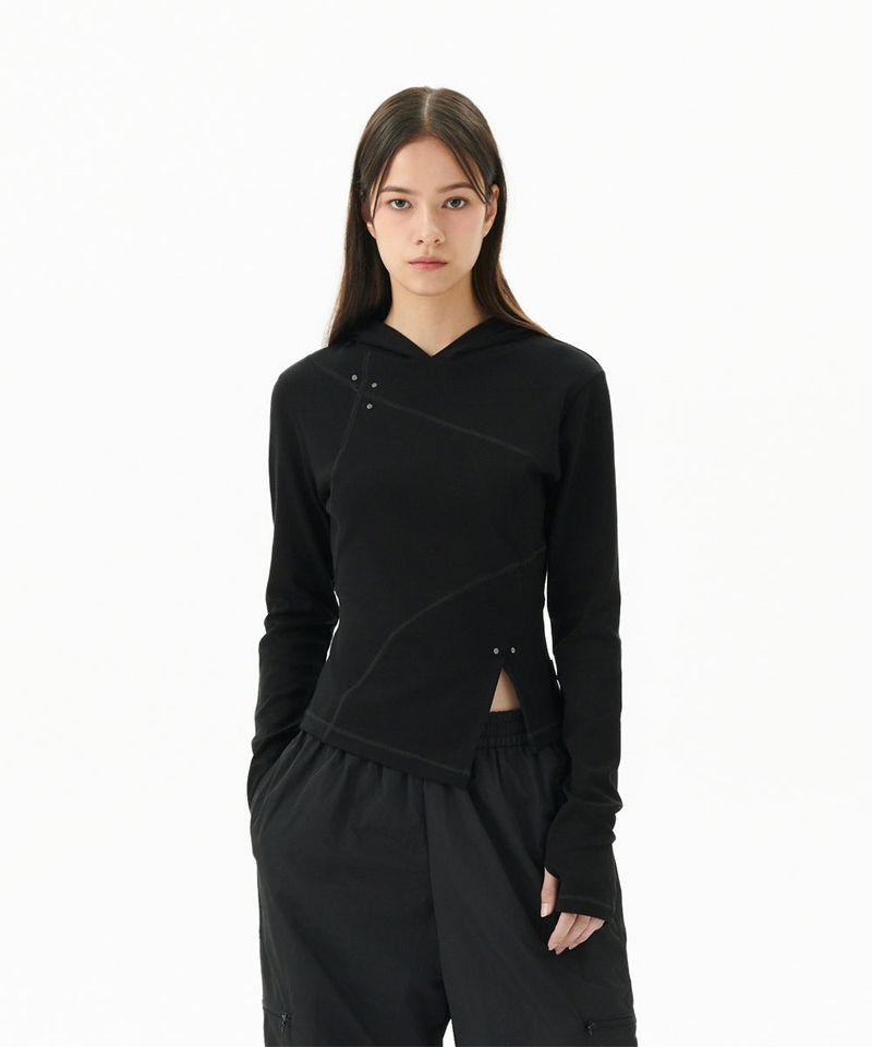 CURVED SLIM HOODIE