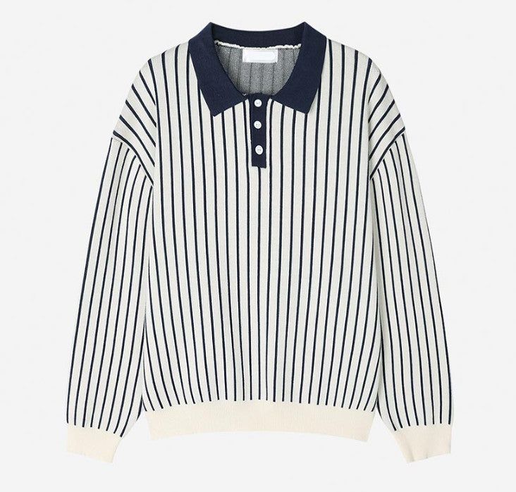 No.1195 R stripe collar KNIT