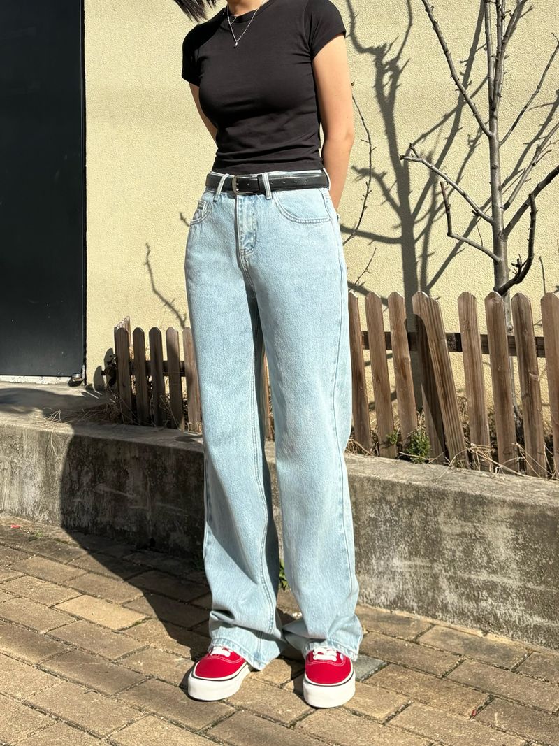 WIDE LIGHT BLUE DENIM PANTS code 21010
