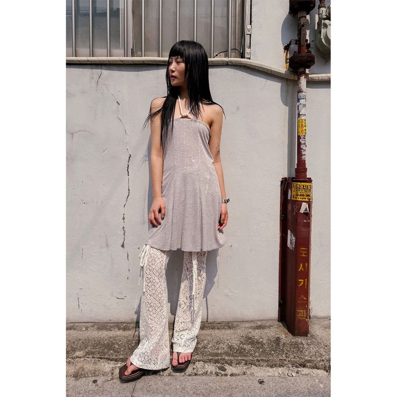 LACE COMBI BOOTS-CUT PANTS
