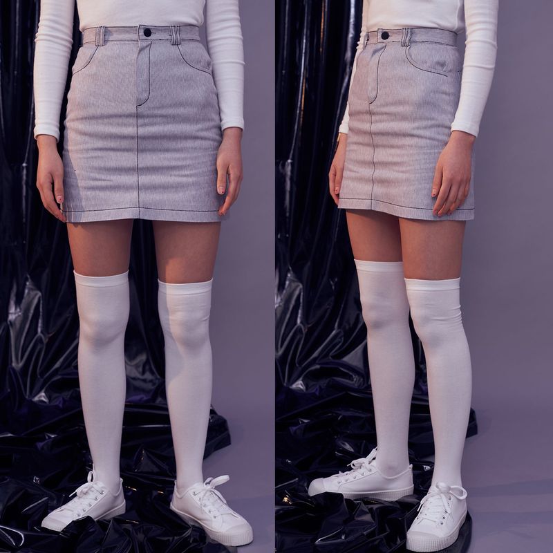 WHITE denim skirt