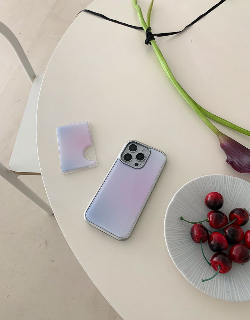 [MADE]イブニング シルバーエポキシバンパー iPhoneケース