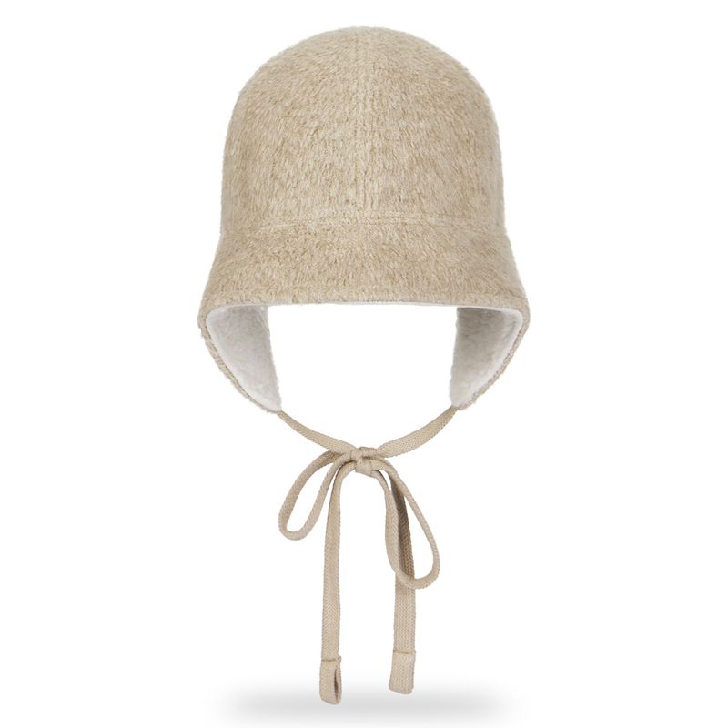VA Curved Circle Logo Flap Bonnet Hat / Oatmeal