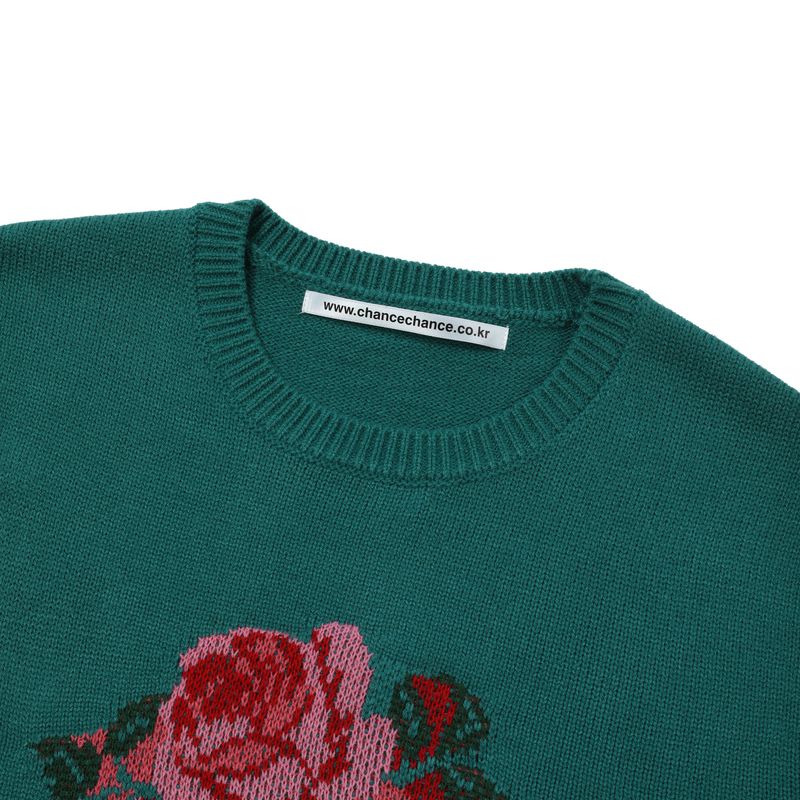 FLOWER KNIT SWEATER(GREEN)