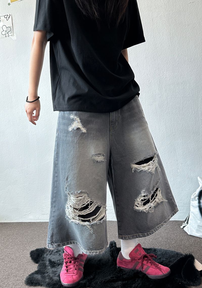 Britty Colored Washed Distressed Denim 3color